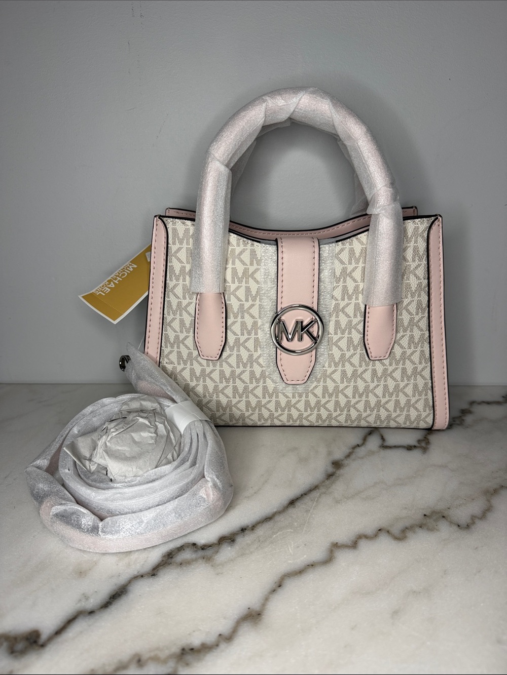 Micheal Kors Small Powered Satchel Crossbody Bag